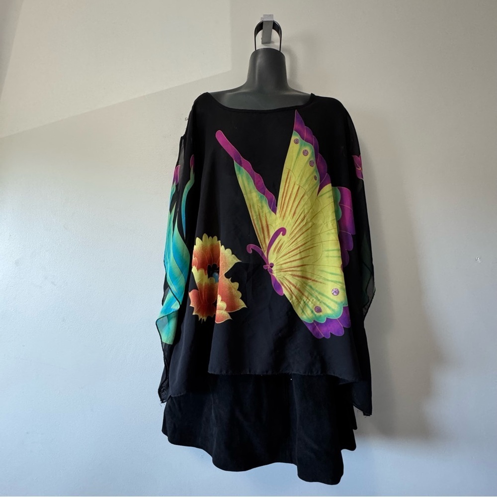 Butterfly Oversized Boxy Long Sleeve Tunic